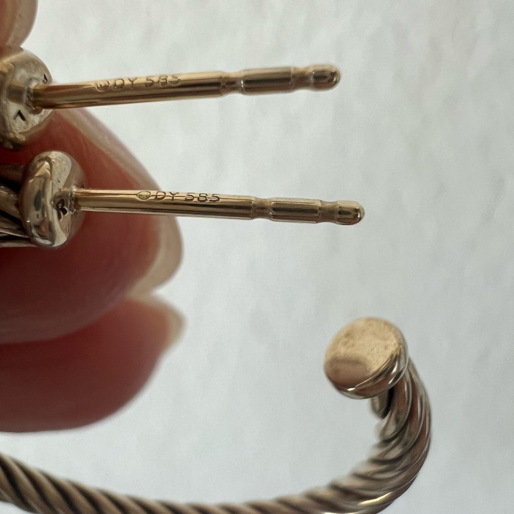 David Yurman Cable Silver Hoops - Picture 6 of 8